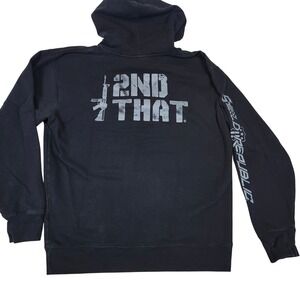 Shield Republic Mens Black Graphic Hoodie 2nd That Rifle Print Size L